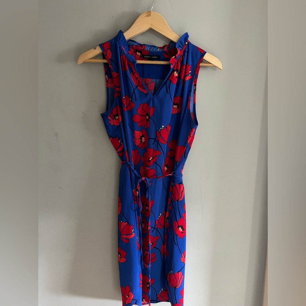 Blue and red floral dress